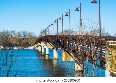 Winter Bridge Scene In Dallas Texas