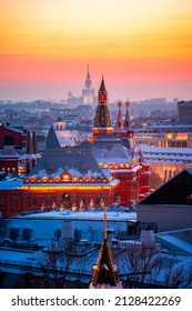 Winter City Scape Of Moscow, Russia