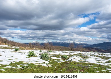 Winter And Cold Algeria In North Africa, Winter Snow Mountain Cabin. Winter Mountain Snow. Landscape Winter Mountain Snow. Snowy Mountains, Jijel Algeria