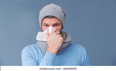 Winter Cold Infect Man Portrait