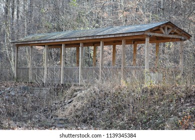 Winter Covered Bridge At Big Creek Green Way Roswell.