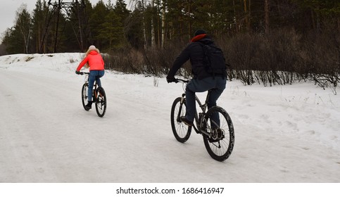 biking in the snow