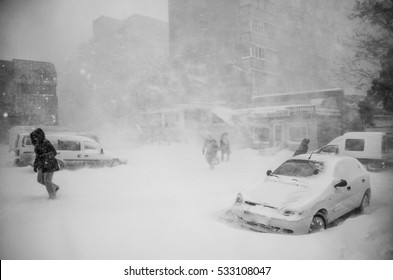 Winter Disaster In A City