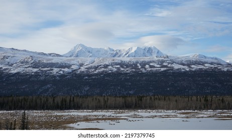 Winter Drive On The Scenic Richardson Highway, Interior Alaska.