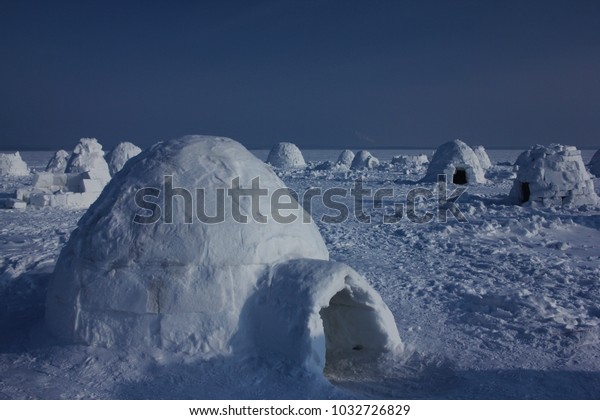 Winter Dwelling Eskimos Igloo Eskimos Village Stock Photo (Edit Now ...