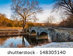Winter evening at Burnside Bridge, in Antietam National Battlefield, Maryland