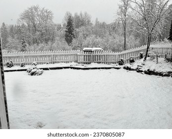 Winter in Fagerstrand, Norway, Snow in the balcony, frontyard, out side the house. Casa Bjermeland, Christmas holidays - Powered by Shutterstock