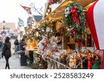 Winter Fair for the New Year and Christmas holidays, food houses In Gdansk Poland	