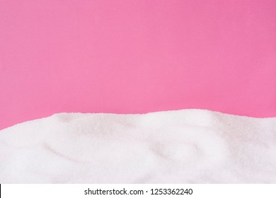 Winter Fake Snow On Pink Background