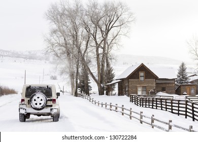 Winter Farm In Steamboat Springs, Colorado.