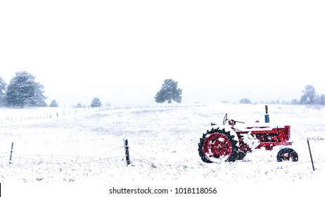 Winter Farm Tractor