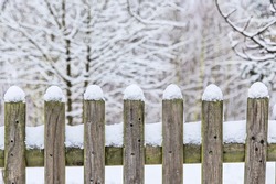 Winter Fence With Snow On Top