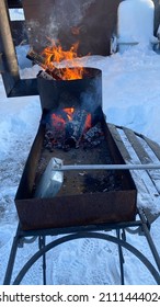 Winter Fire Brazier Coals Outdoors