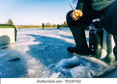 Winter Fishing. Ice Fishing. 