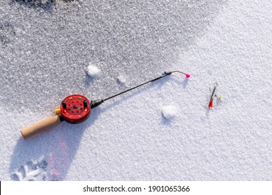 Winter Fishing Rod On The Ice