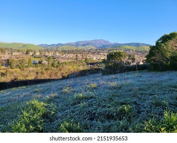 Winter Frost On The Meadow In The Hills Of Diablo Range, San Ramon, California