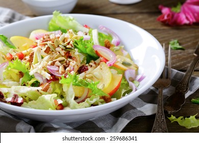 Winter Fruit Salad On A Plate, Healthy Vegetarian Food