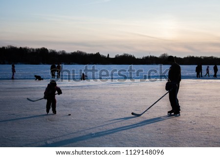 Similar – iridescent pond Winter