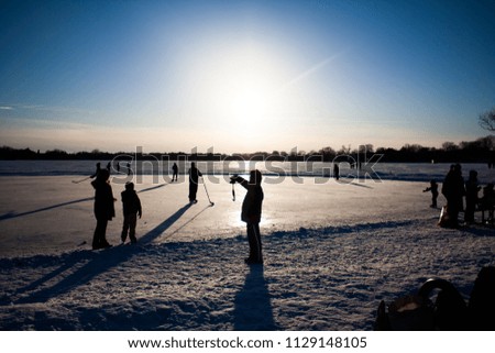 Similar – iridescent pond Winter