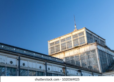 Winter Gardens Historic Architecture. Great Yarmouth Marine Parade Golden Mile Glass Seaside Building In Need Of Repair.