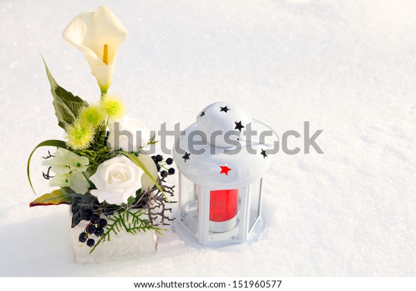 Winter Grave Decorations Stock Photo Edit Now 151960577