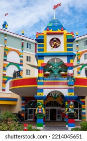 Winter Haven, Florida, USA - 10.2022 - Legoland Hotel Main Entrance