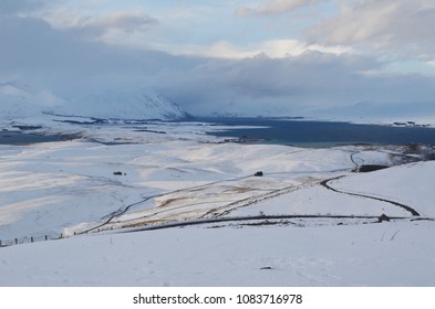 Winter With Heavy Snow Fall At Mt John. It's A Large Hill Overlooking Lake Tekapo, With 360-degree Panoramic Views Of The Mackenzie Basin. The Observatory Is The Best Place For Stargazing At Night.