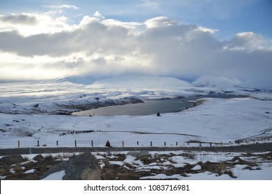 Winter With Heavy Snow Fall At Mt John. It's A Large Hill Overlooking Lake Tekapo, With 360-degree Panoramic Views Of The Mackenzie Basin. The Observatory Is The Best Place For Stargazing At Night.