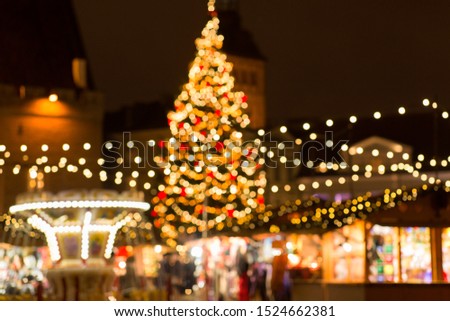 Similar – Christmas tree lights defocused background. Xmas backdrop