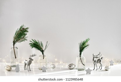 Winter Holidays Home Decor Concept, Font View, Blank Space For A Text