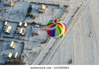 Winter Hot Air Balloon Top View