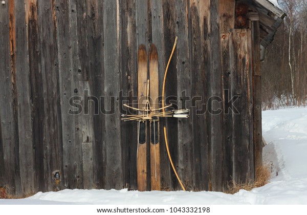 Winter Hunting Set Ski Bow Arrows Stock Photo Edit Now 1043332198