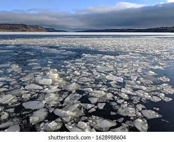 Winter Ice In The Kennebecasis River New Brunswick Canada