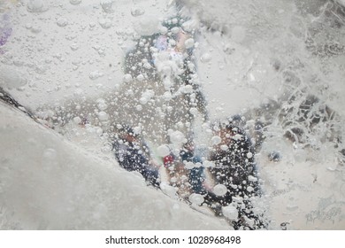 Winter ice texture background