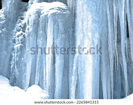 Winter icicles and frozen water formations during harsh winters on the rocks of the Alpstein mountain massif, Alt St. Johann - Switzerland (Schweiz)
