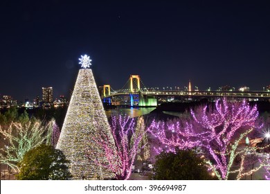 Winter Illumination & Musical Show In Tokyo, Japan.