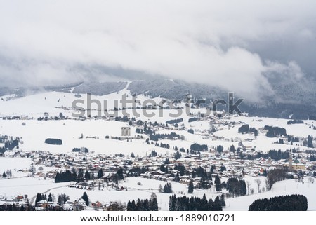 Winter landscape in Altopiano di Asiago after a heavy snow storm