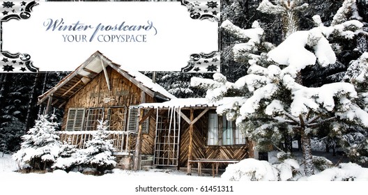 winter landscape with copyspace for sample text