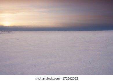 Winter Landscape With Field Of Snow