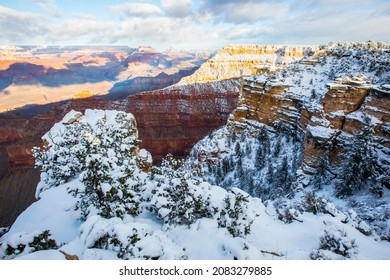 Winter Landscape In Grand Canyon National Park, United States Of America