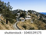 Winter landscape at Lick Observatory complex (owned and operated by the University of California) on top of Mt Hamilton,  San Jose, south San Francisco bay area, California