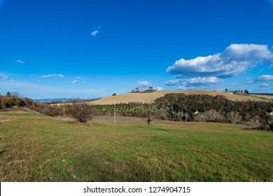 Winter Landscape In Montepulciano (Siena, Tuscany, Italy).