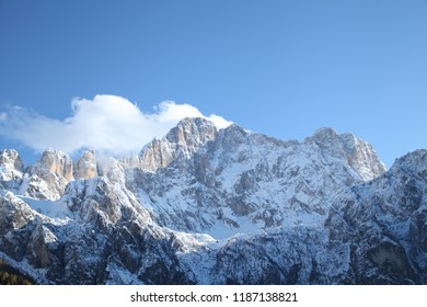Winter landscape of the mount Civetta, in Dolomites