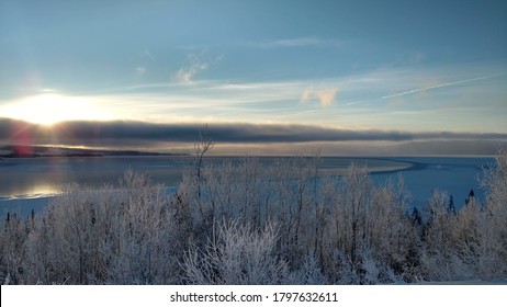 Winter landscape in north Sweden