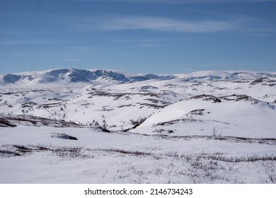 winter landscape on the mountains in Norway during easter time. Photo taken while sking.