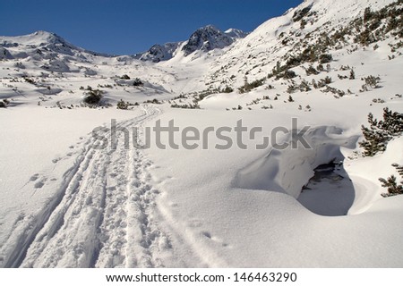 Winter landscape in Retezat mountain, Romania 
