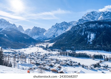 Winter landscape with snow covered Dolomites in Kronplatz, Italy - Powered by Shutterstock