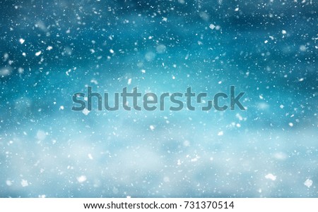 Winter landscape with snowfall