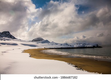 Winter In Lofoten Islands, Northern, Norway.