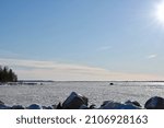 Winter in Manitoba - ice fishing on Lake Winnipeg